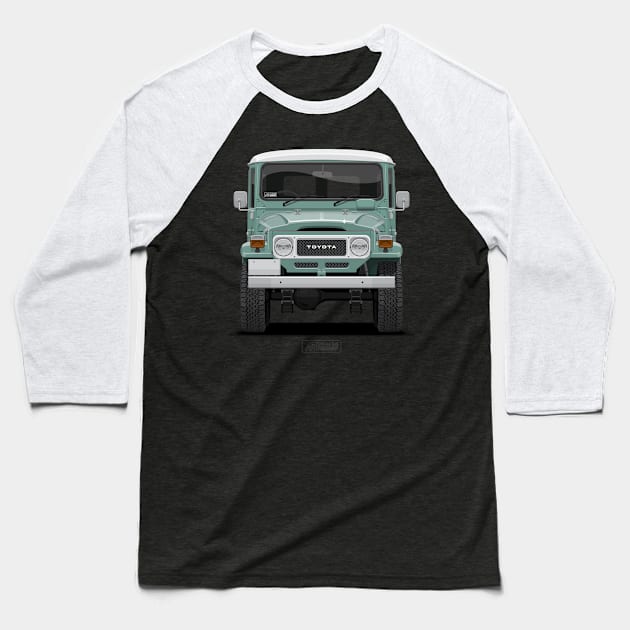 TLC FJ40 Hardtop Niagara Green Front Baseball T-Shirt by ARVwerks